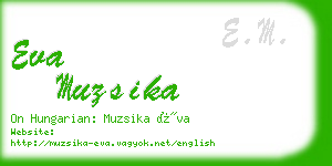 eva muzsika business card